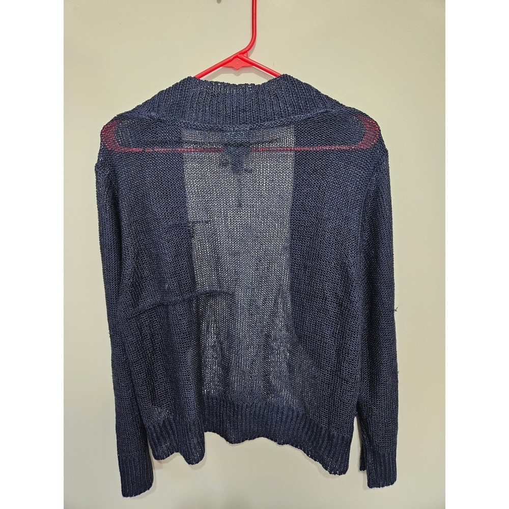 Rabbit Rabbit Rabbit Womens Navy Blue Open Knit Cardigan Sweater 1X R5JD19C42R22 - Picture 5 of 5